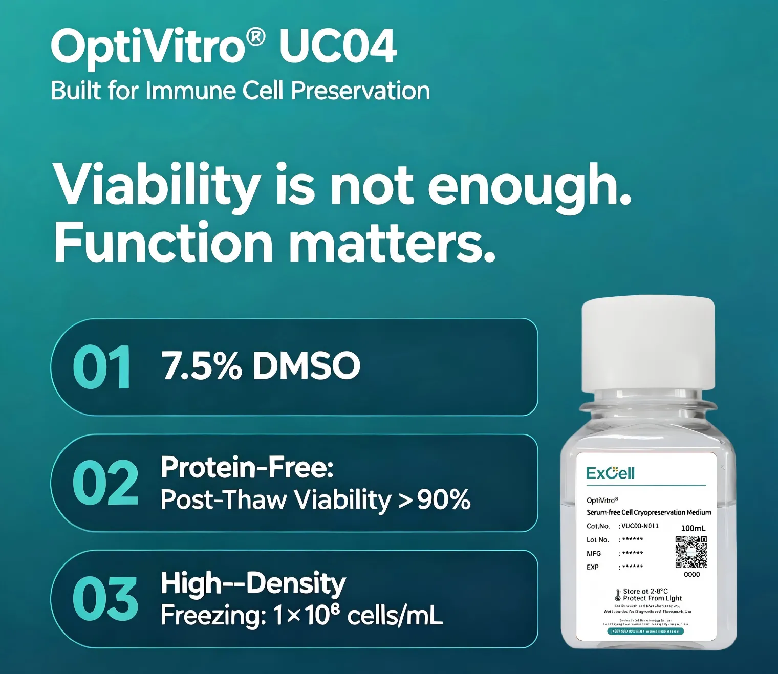 Одно решение, единый стандарт: OptiVitro® UC04 – переосмысление криоконсервации иммунных клеток